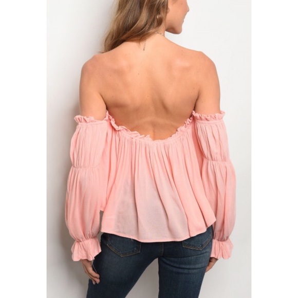 Pink Off the Shoulder Top - Picture 2 of 2